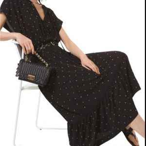 Michael Kors black  gold grommet maxi dress Size Small Office Wedding